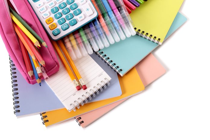 School supplies with calculator