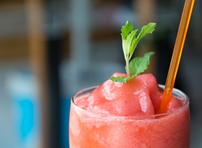 strawberry smoothie - soft focus with film filter