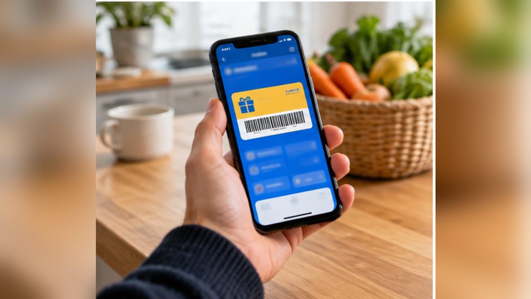 lidl-plus-concours-15-21-octobre-2026 Application de fidélité générique visible sur un smartphone dans une cuisine, sans captures de règles