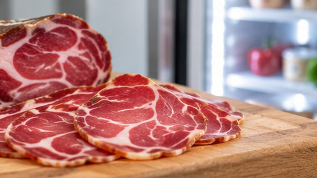 netto-rappel-coppa-218b-listeria-octobre-2026 Tranches de charcuterie présentées sur une planche, image d’illustration sans rapport avec le produit rappelé.
